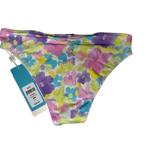 NEW Beach Bunny Women's Bikini Kate Full Bottom Swim Floral Size Small Pastel - Picture 2 of 6